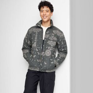 Original Use Green Bandana Print Quilted Jacket